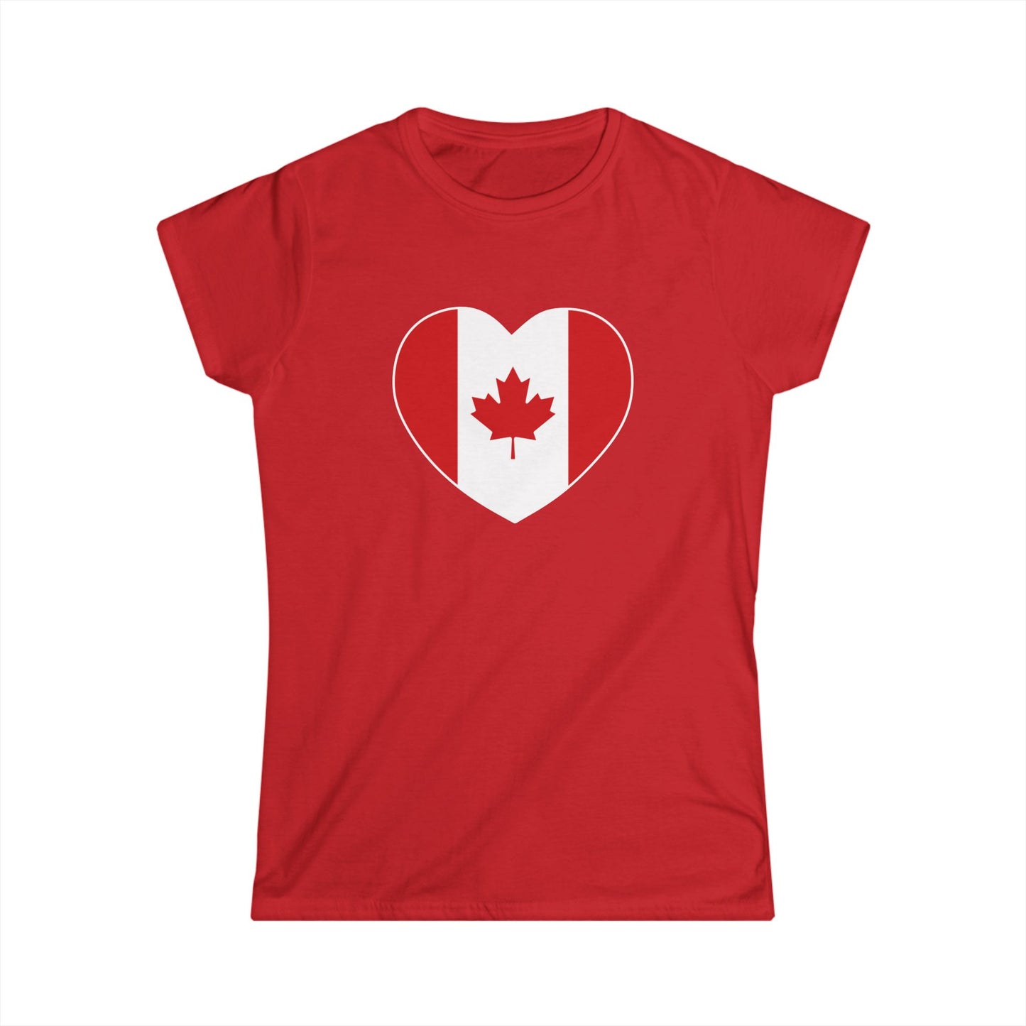 Canada flag heart women's shirt red