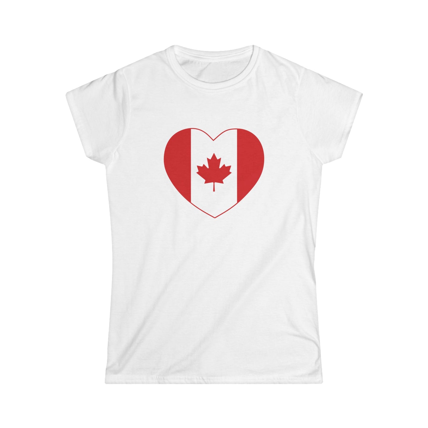 Canada flag heart women's shirt white