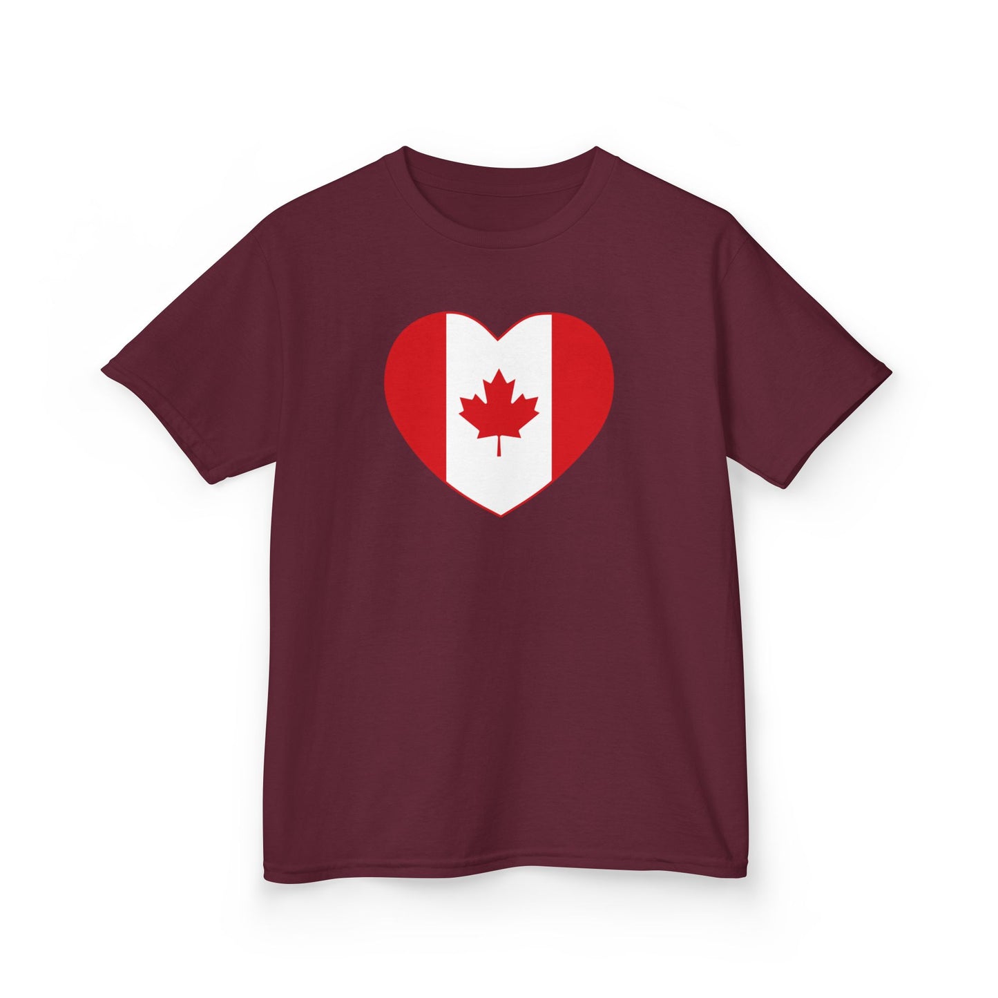 Canada Heart Kid Shirt Maroon