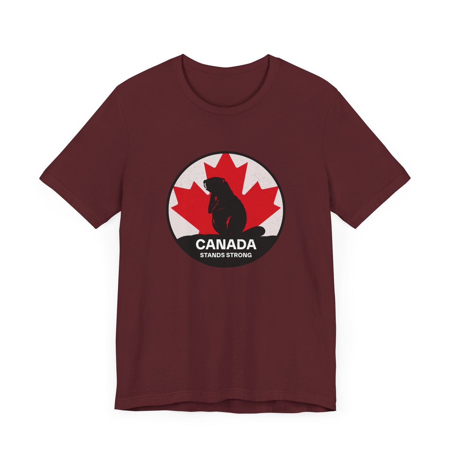 Canada Stands Strong Beaver Shirt Maroon
