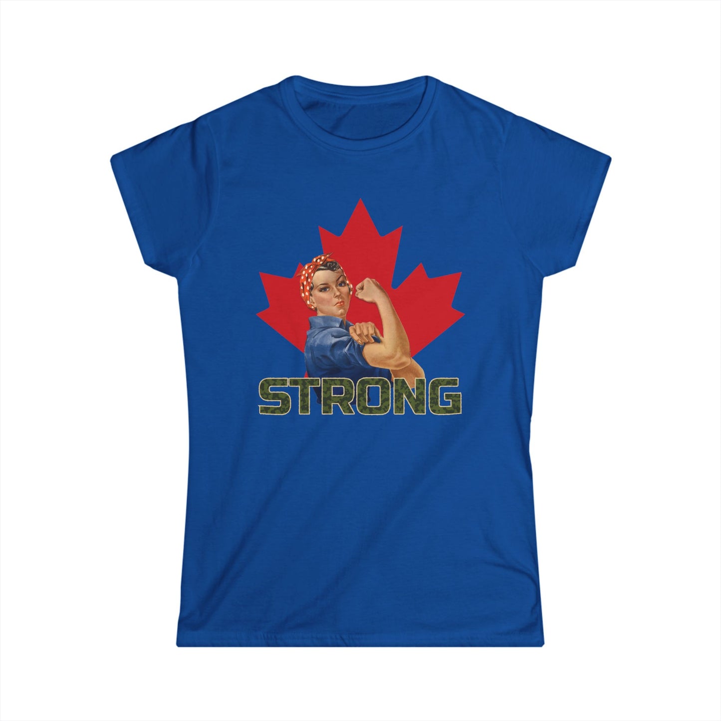 Canada strong woman women's shirt blue
