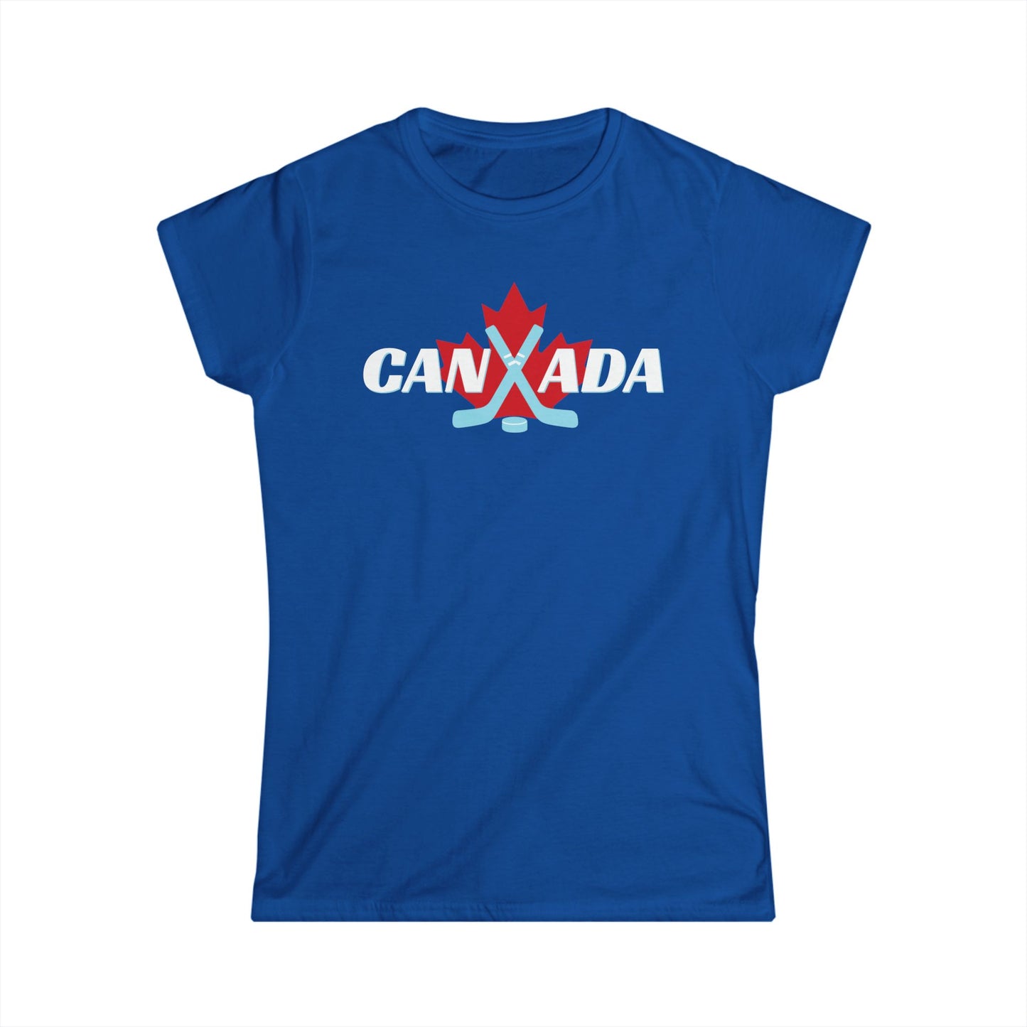 Canadian Hockey Stick Maple Leaf Women's Shirt Blue