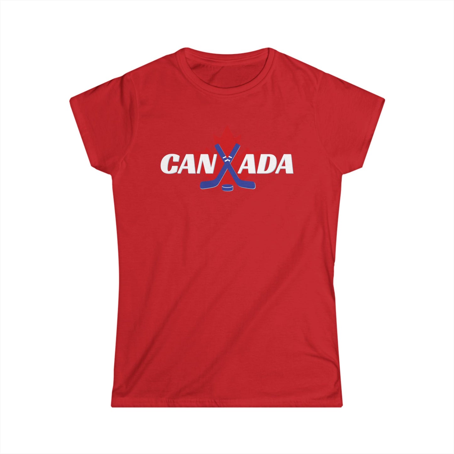 Canadian Hockey Stick Maple Leaf Women's Shirt Red