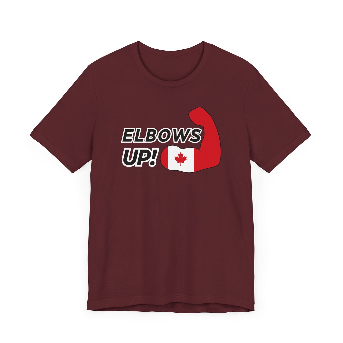 Elbows Up Canadian Power Shirt Maroon