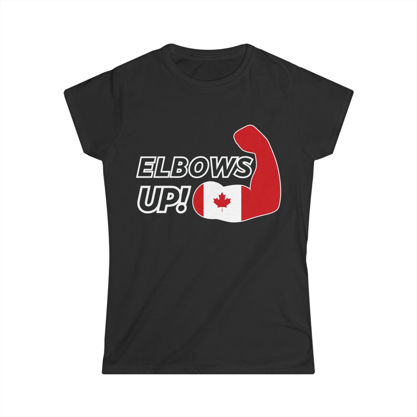 Elbows up Canadian Power Women Shirt Black