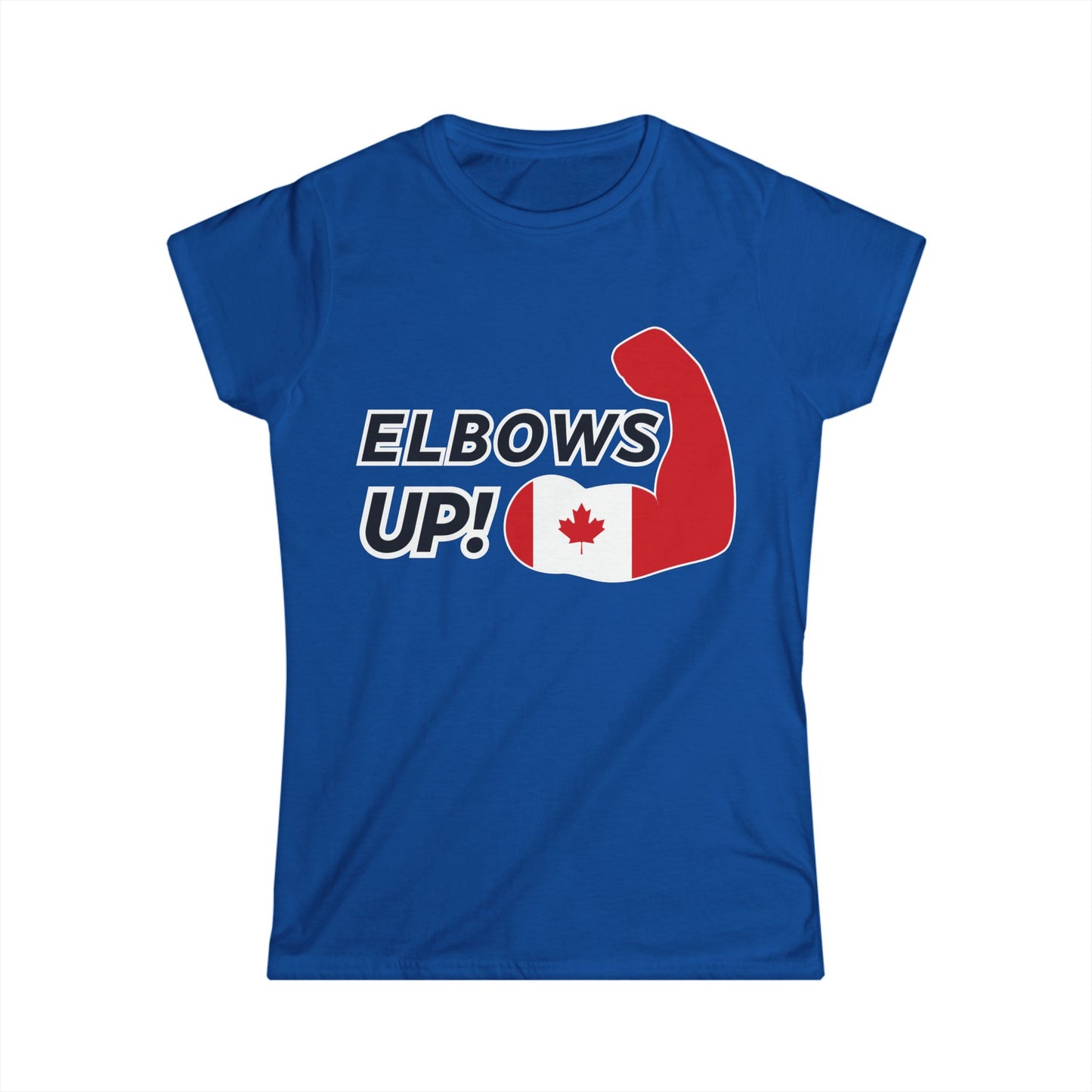 Elbows up Canadian Power Women Shirt Blue