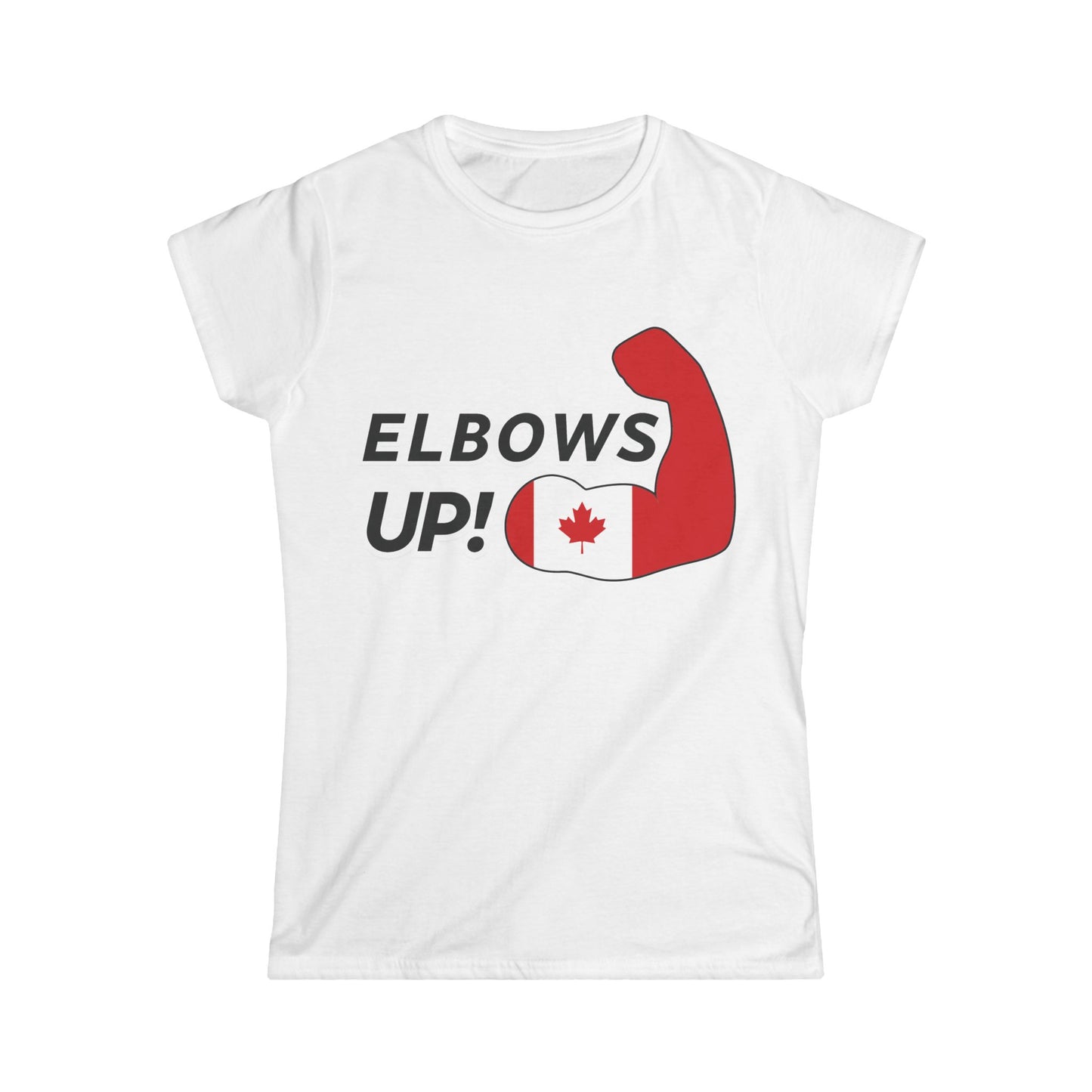 Elbows up Canadian Power Women Shirt White