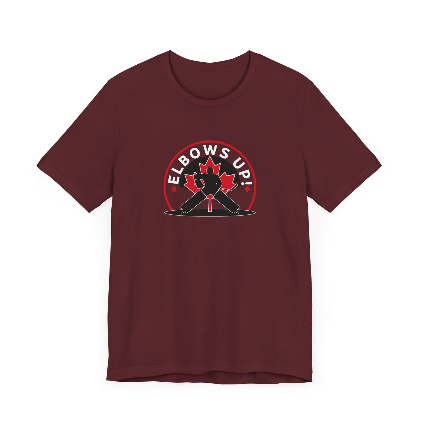 Elbows Up Hockey Shirt Maroon
