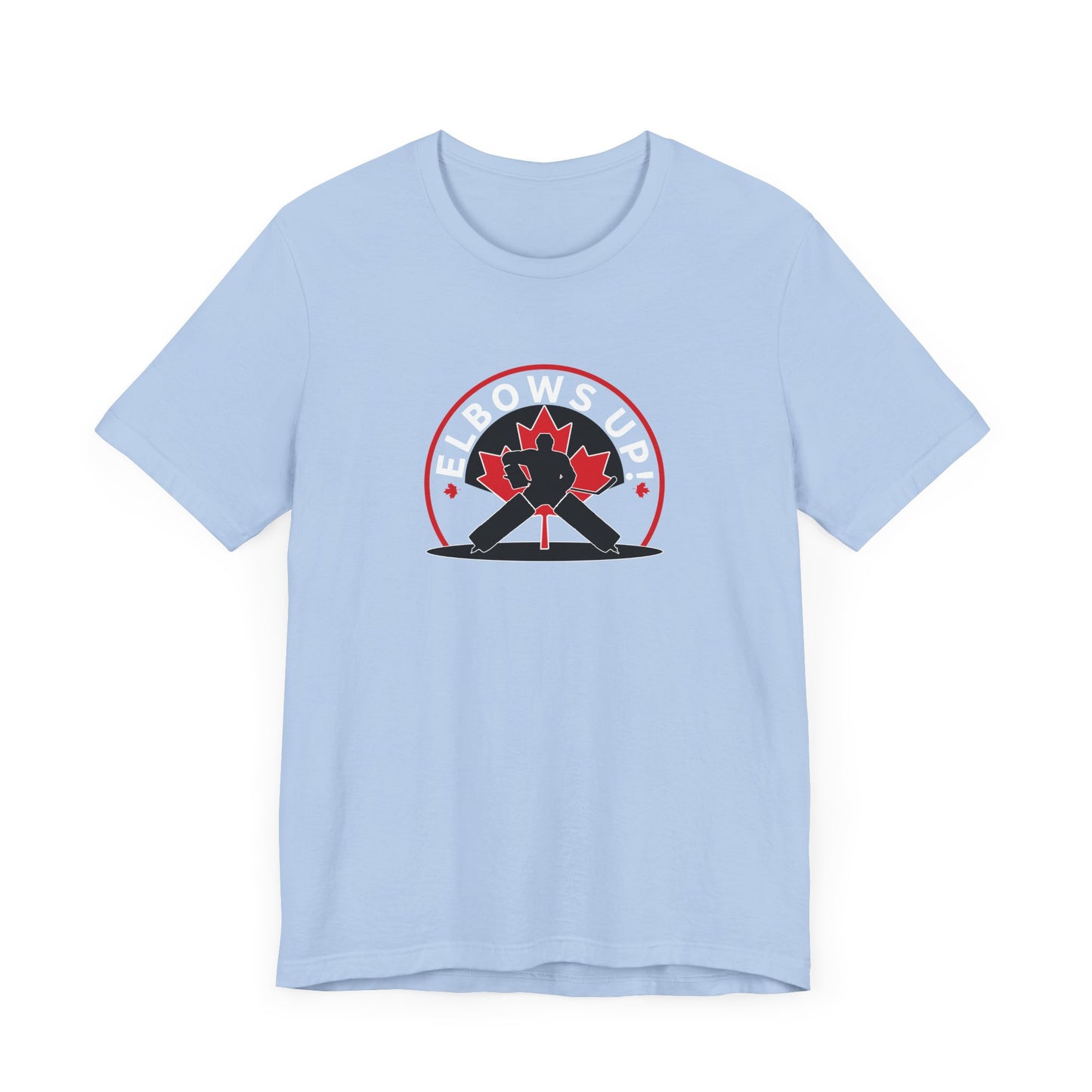 Elbows Up Hockey Shirt Light Blue