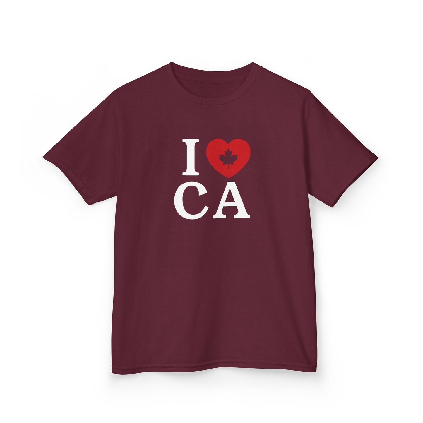 I Love Canada Kid Shirt Maroon