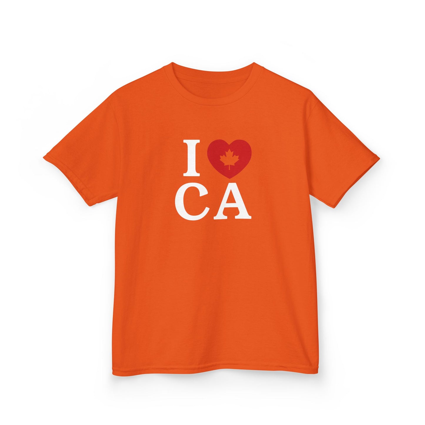 I Love Canada Kid Shirt Orange