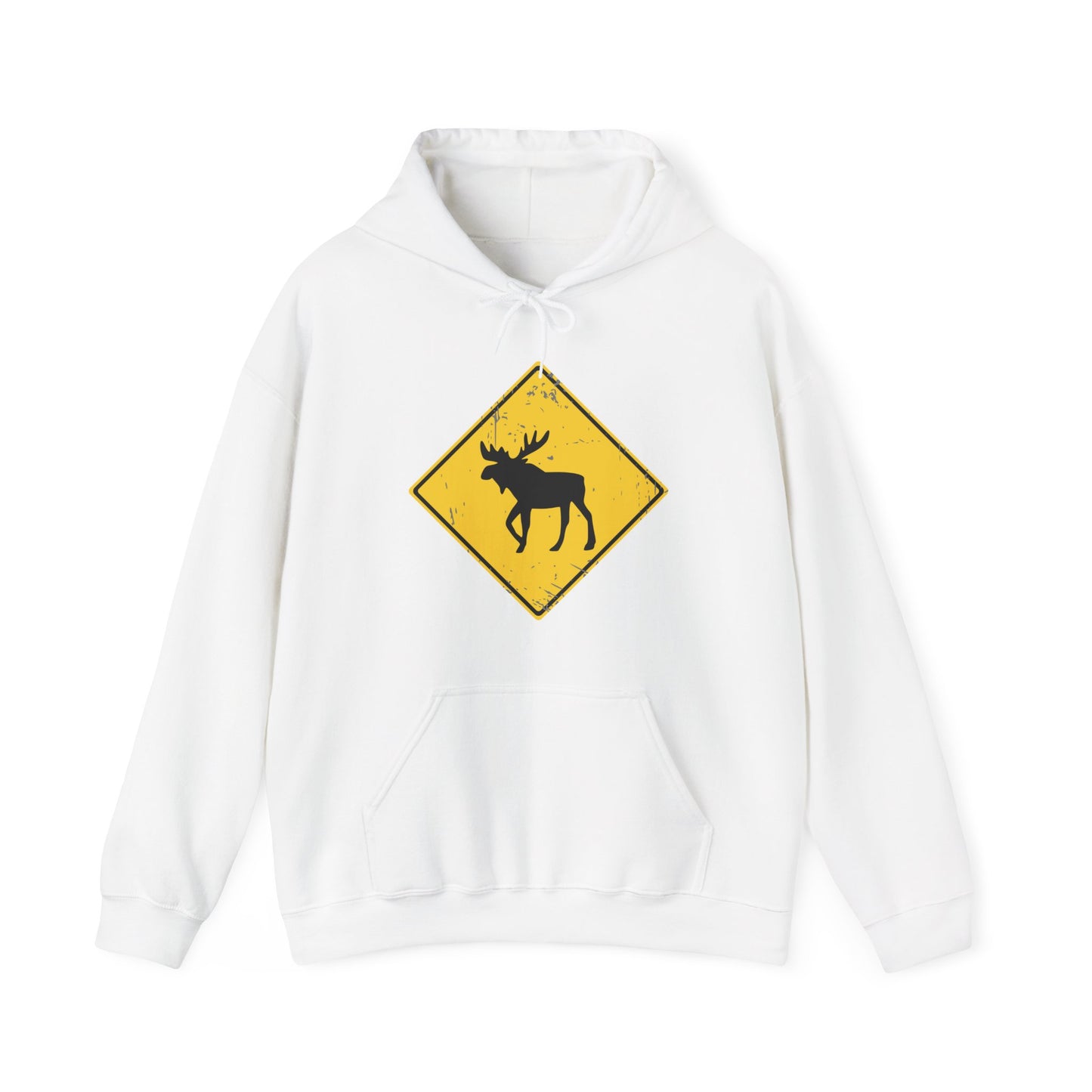moose crossing hoodie white