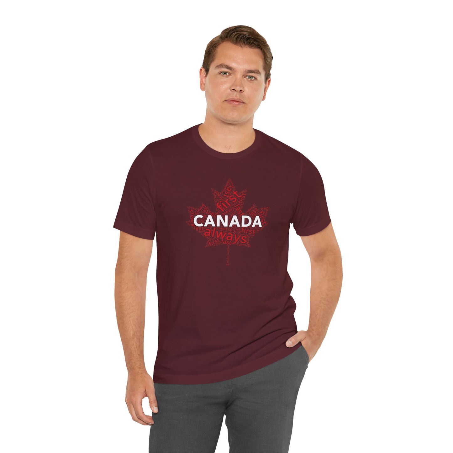 Canada First, Last, Always Maple Word Cloud T-Shirt