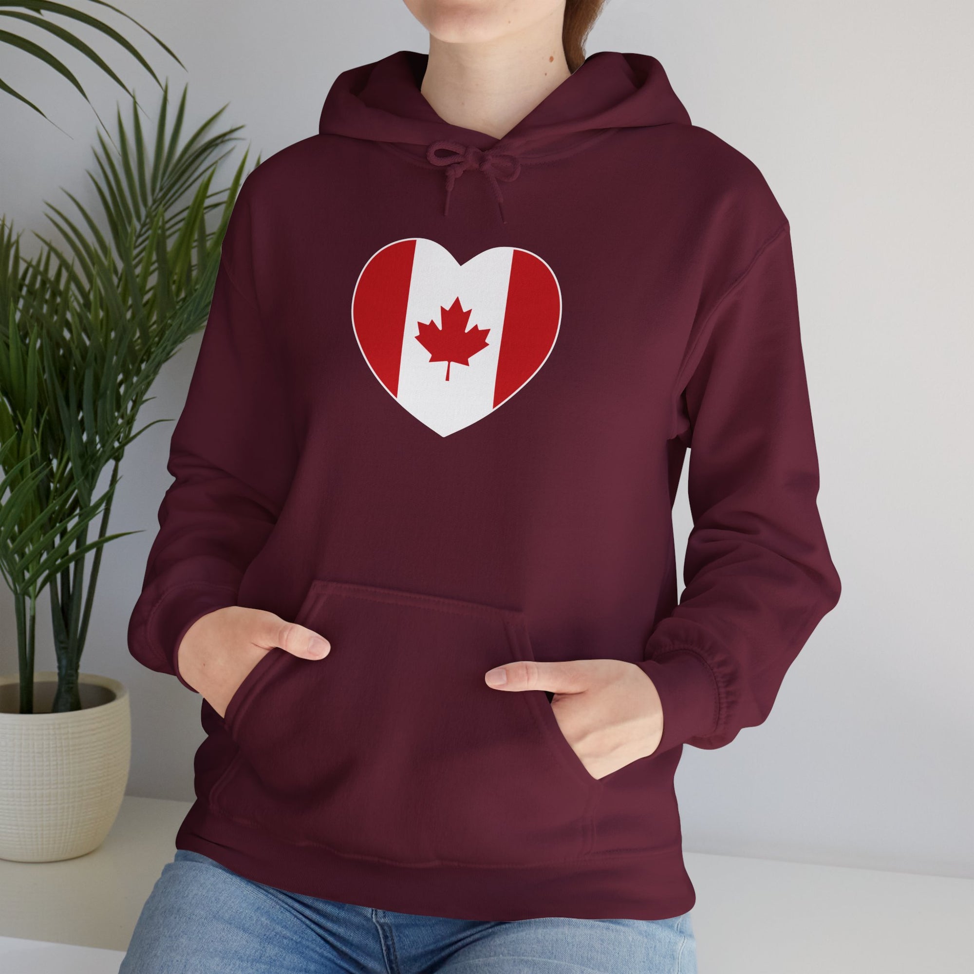 Canada Flag Heart Hoodie
