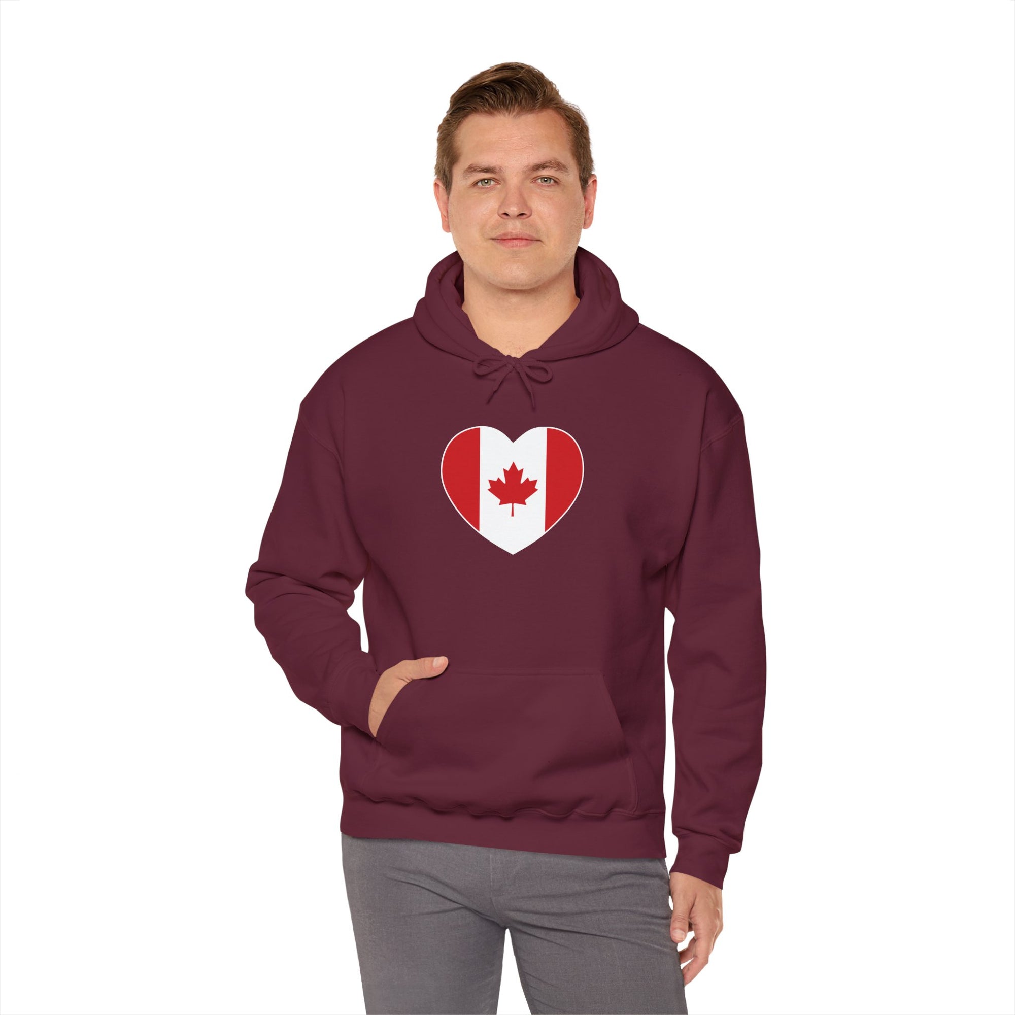 Canada Flag Heart Hoodie