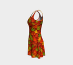 Autumn Maple Leaves Flare Dress