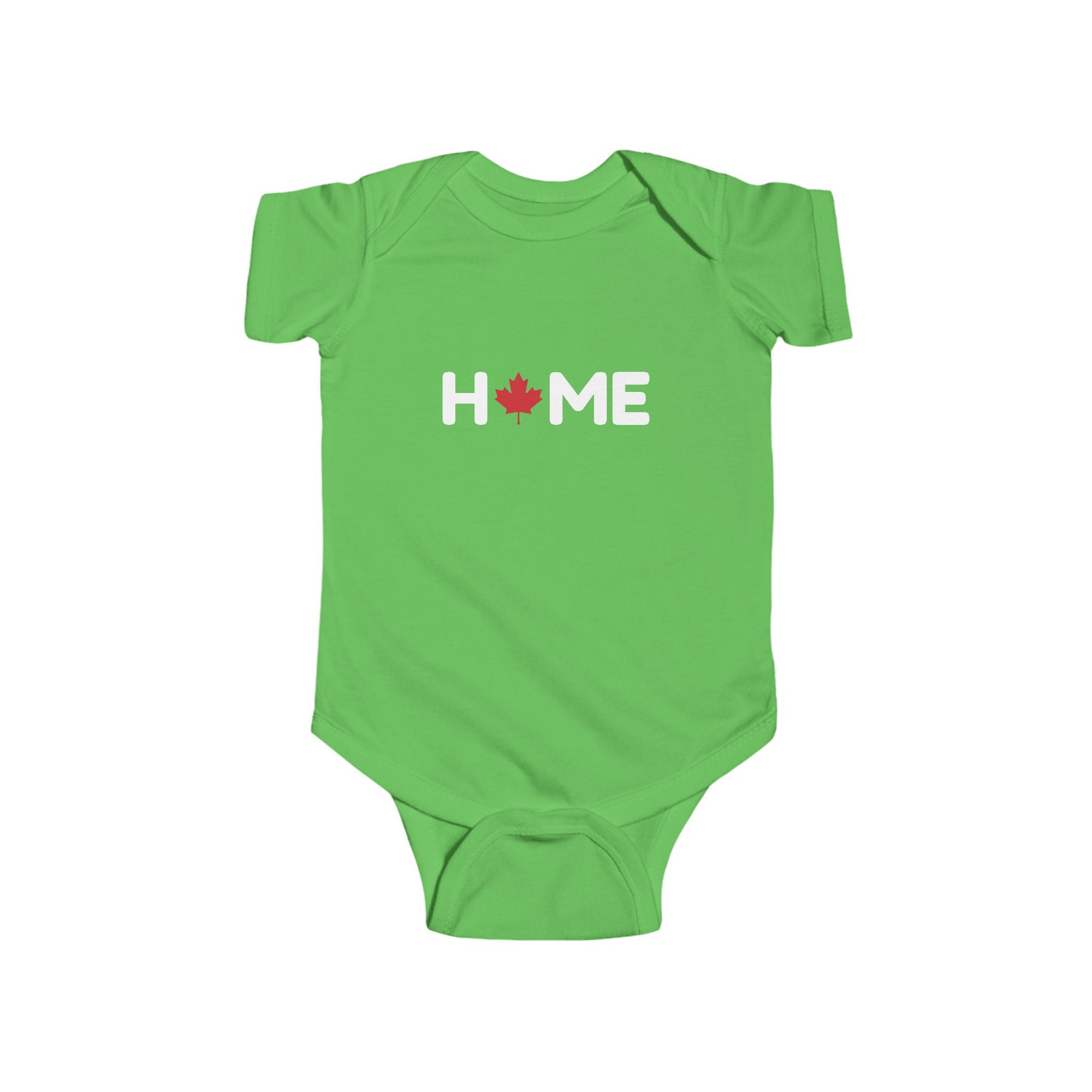 Home Maple Leaf  Baby Onesie Green