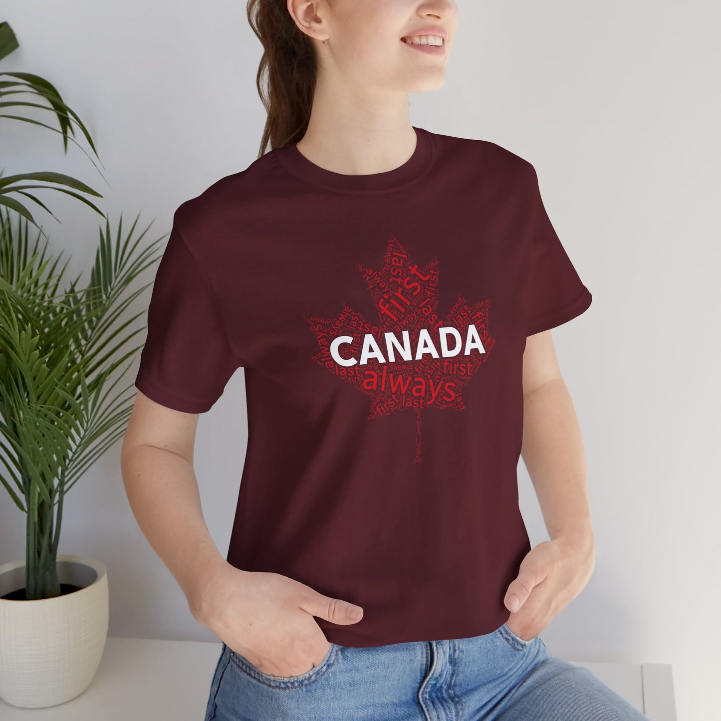 Canada First, Last, Always Maple Word Cloud T-Shirt