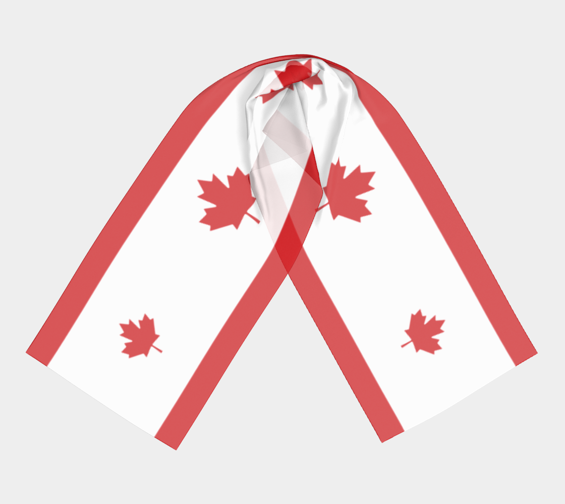 Scarf with red maple leaves on a white background