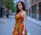 Autumn Maple Leaves Flare Dress