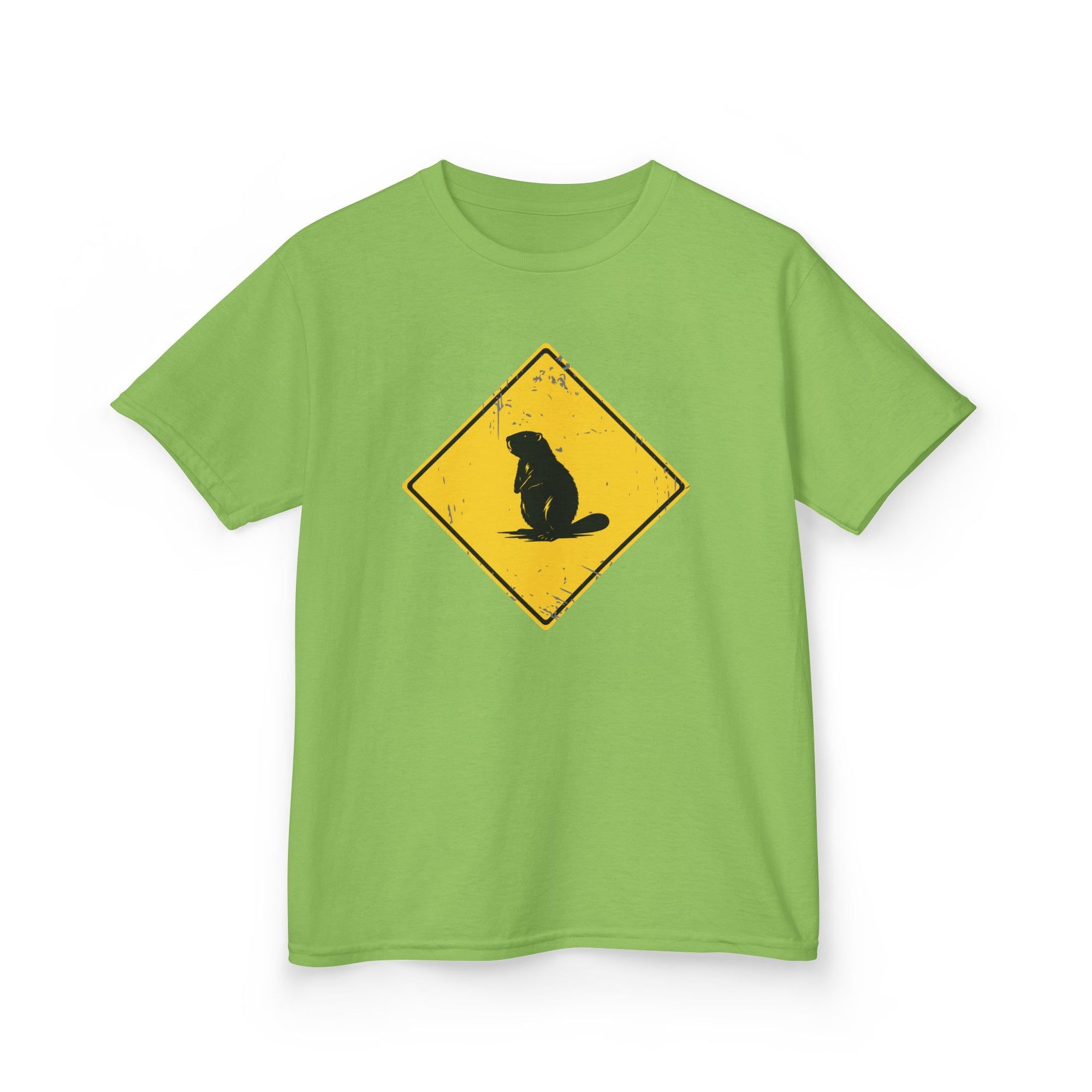 beaver crossing kids shirt lime