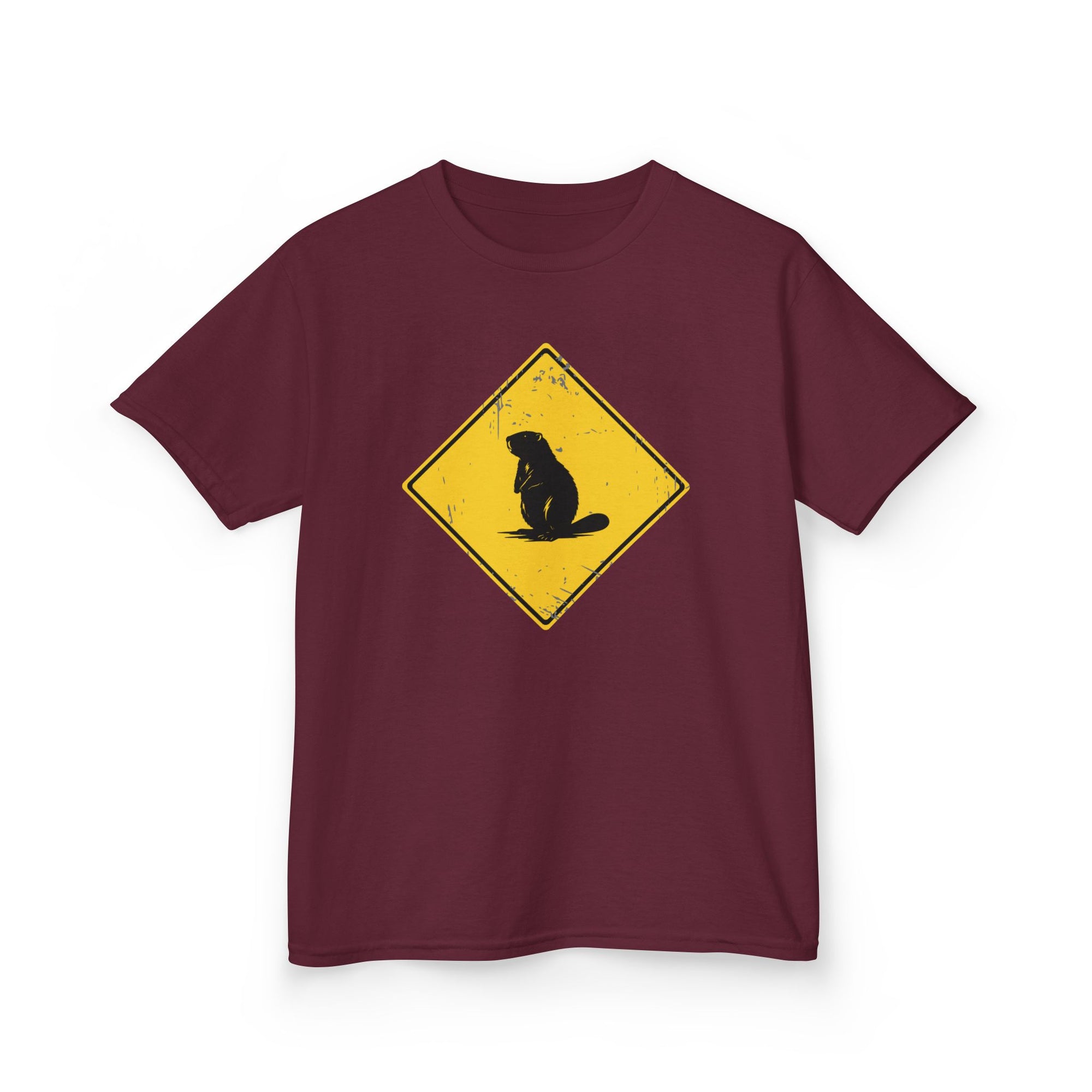 beaver crossing kids shirt maroon