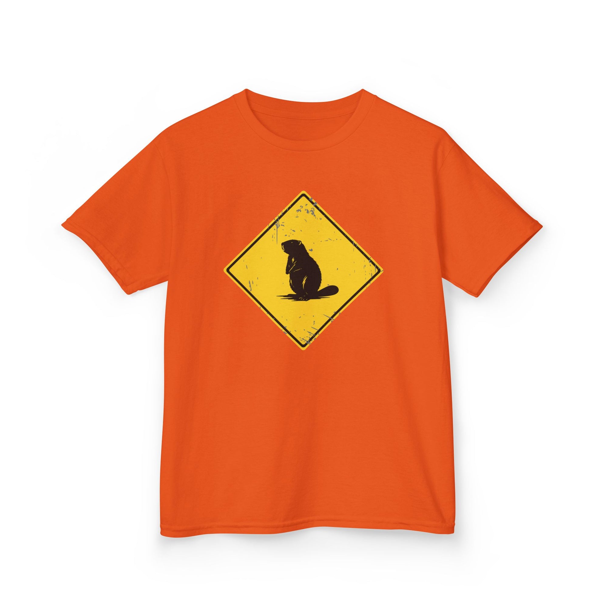 beaver crossing kids shirt orange