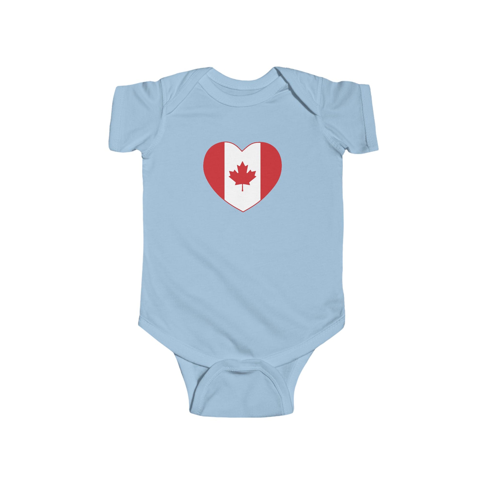 Canada Flag Heart  Baby Onesie Blue