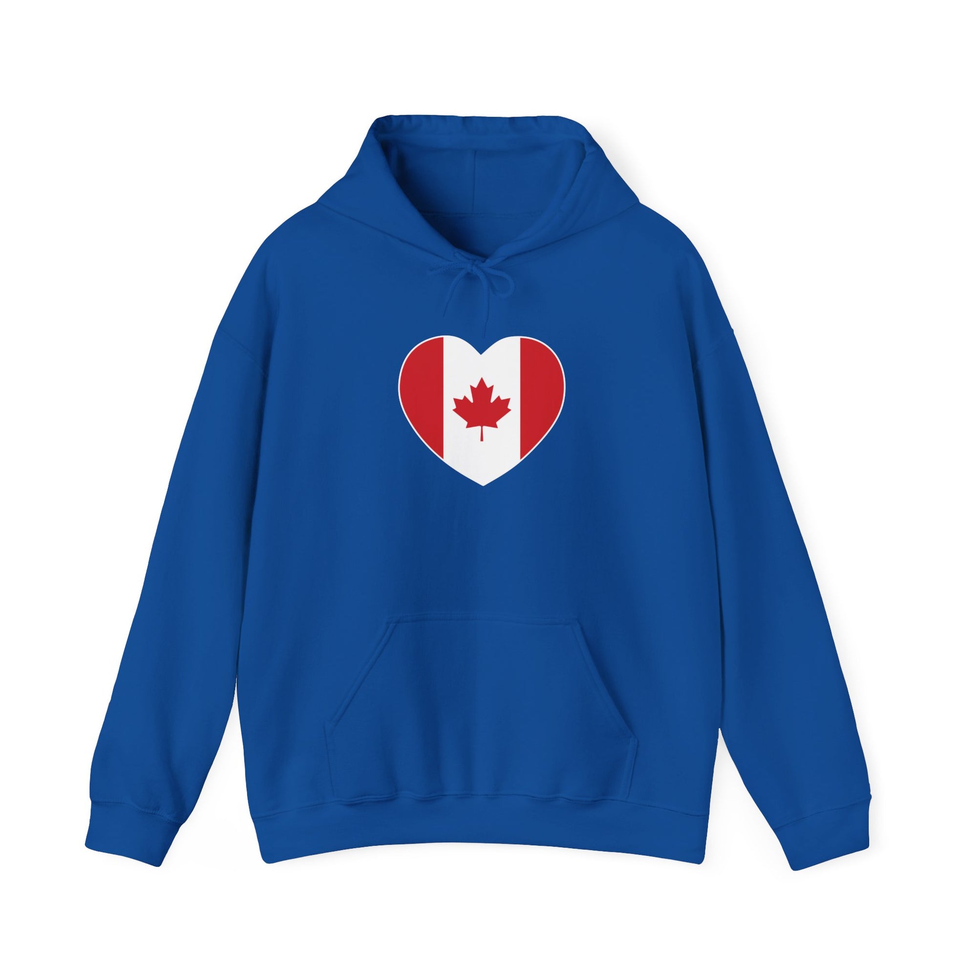 Canada flag heart hoodie blue