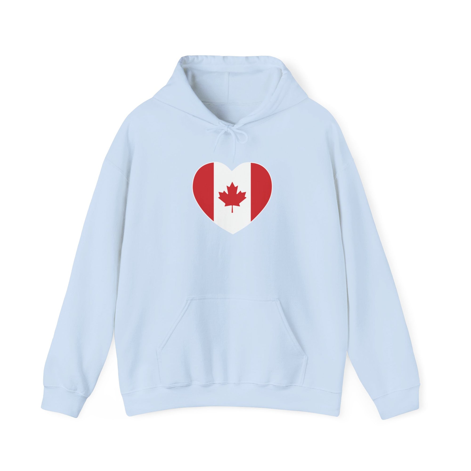 Canada flag heart hoodie light blue