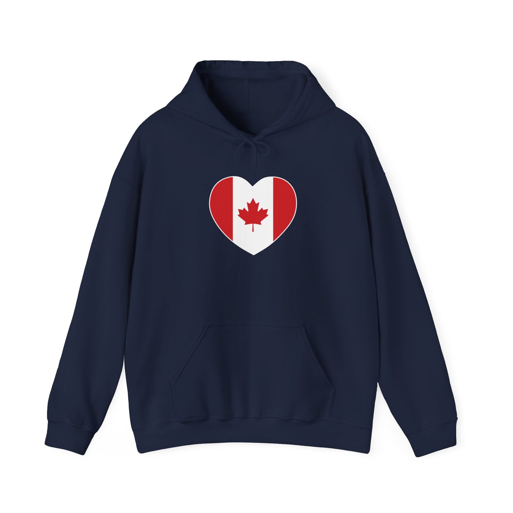 Canada flag heart hoodie navy