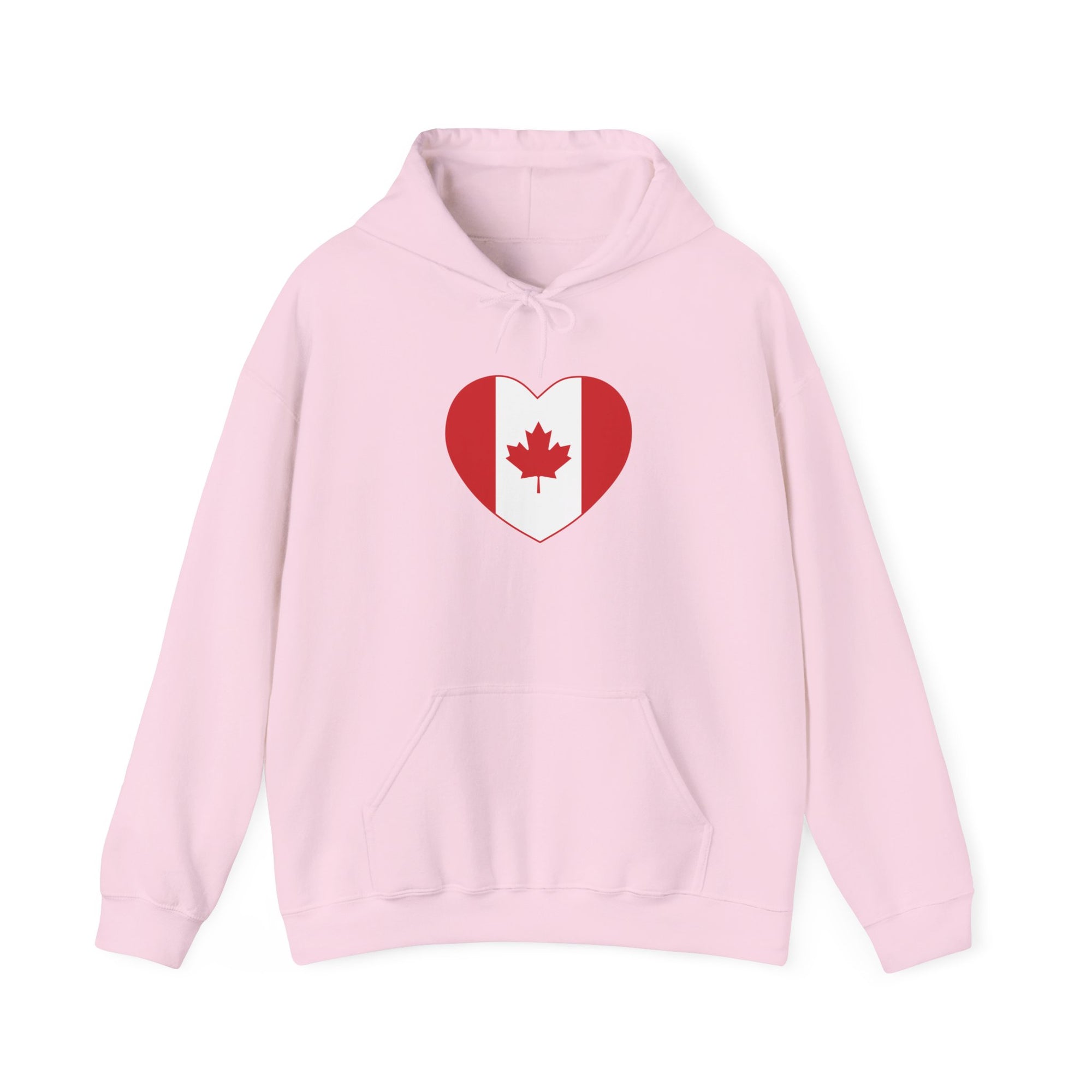 Canada flag heart hoodie pink