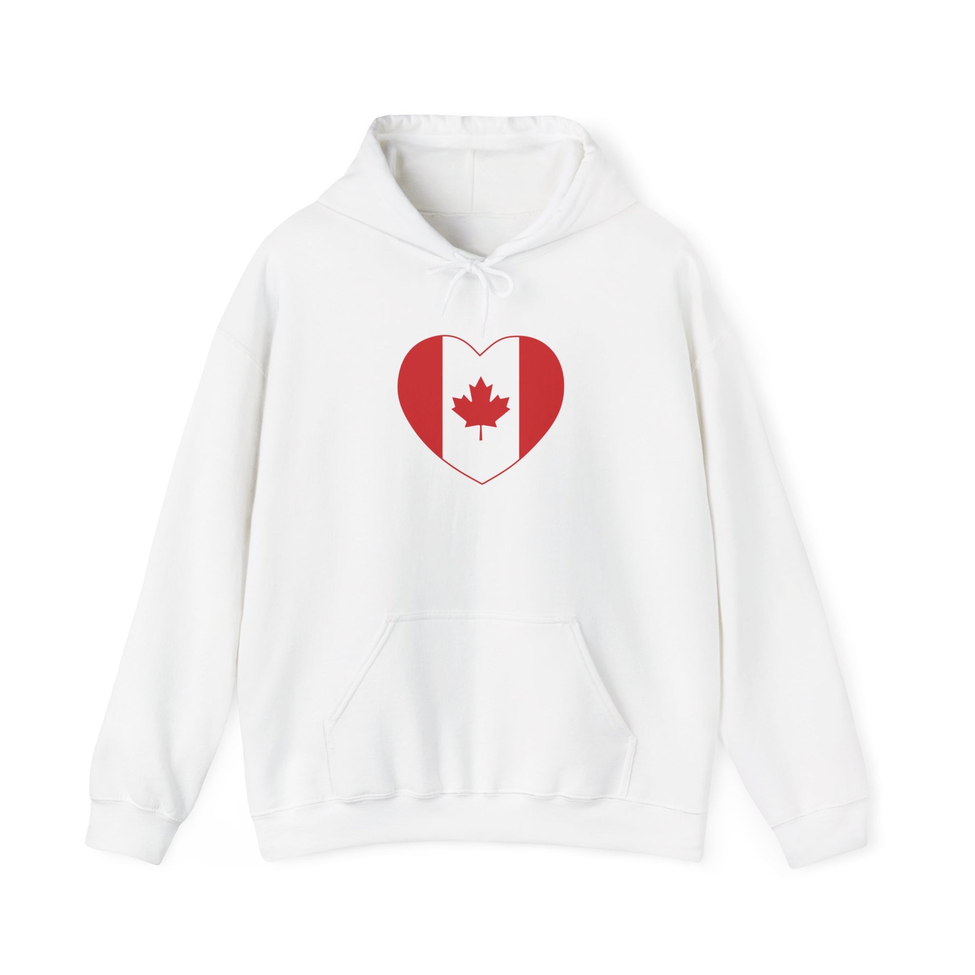 Canada flag heart hoodie white