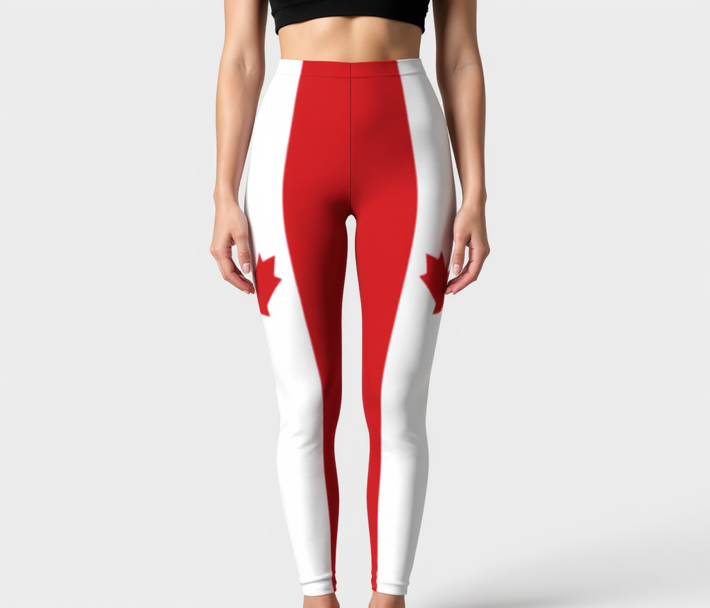 canada flag leggings front