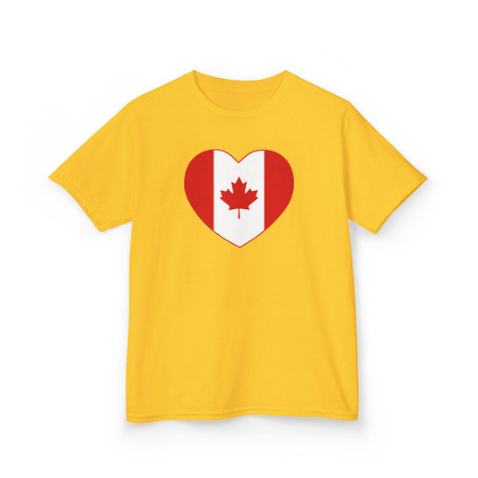 Canada Heart Kid Shirt Yellow