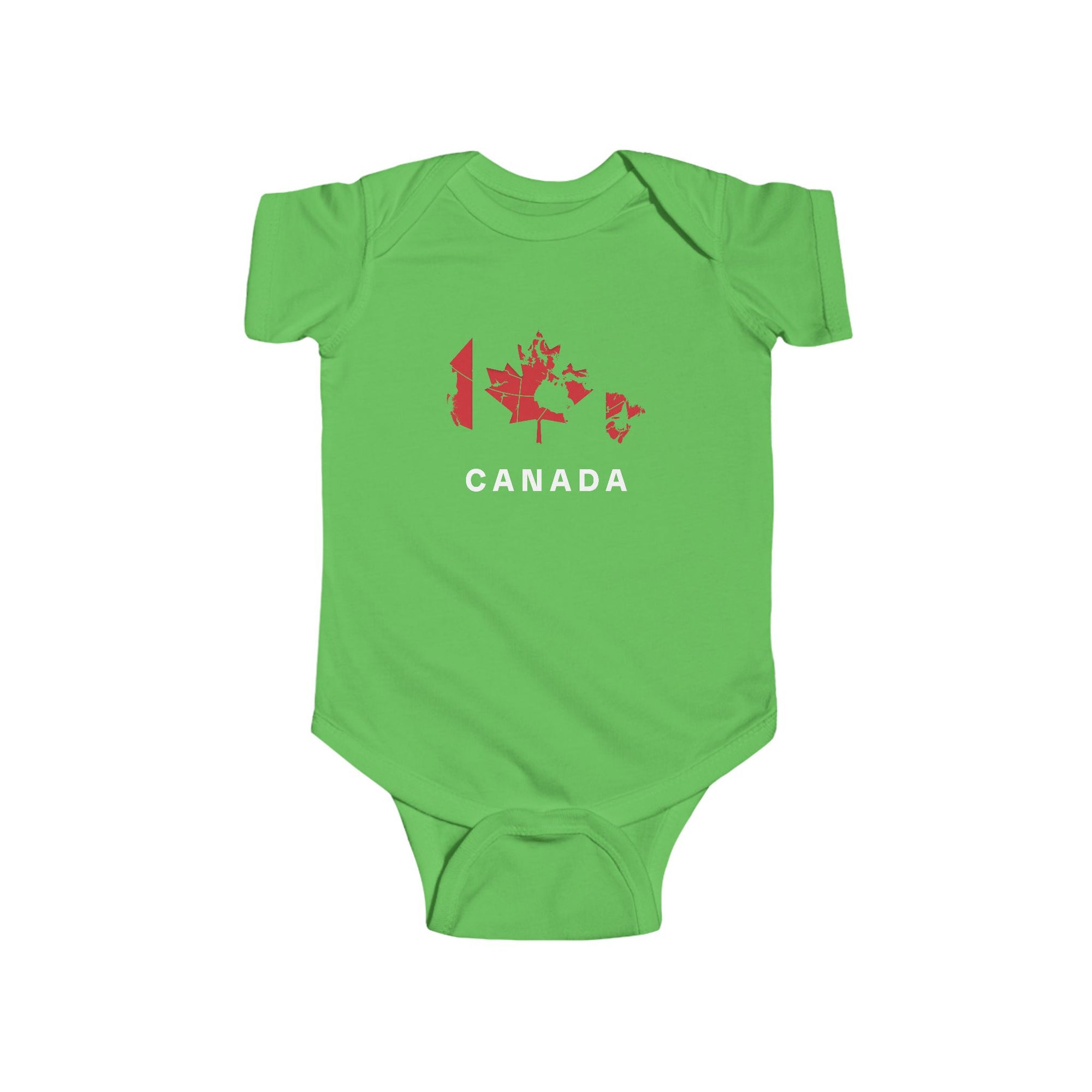 Canada Map Baby Onesie Green