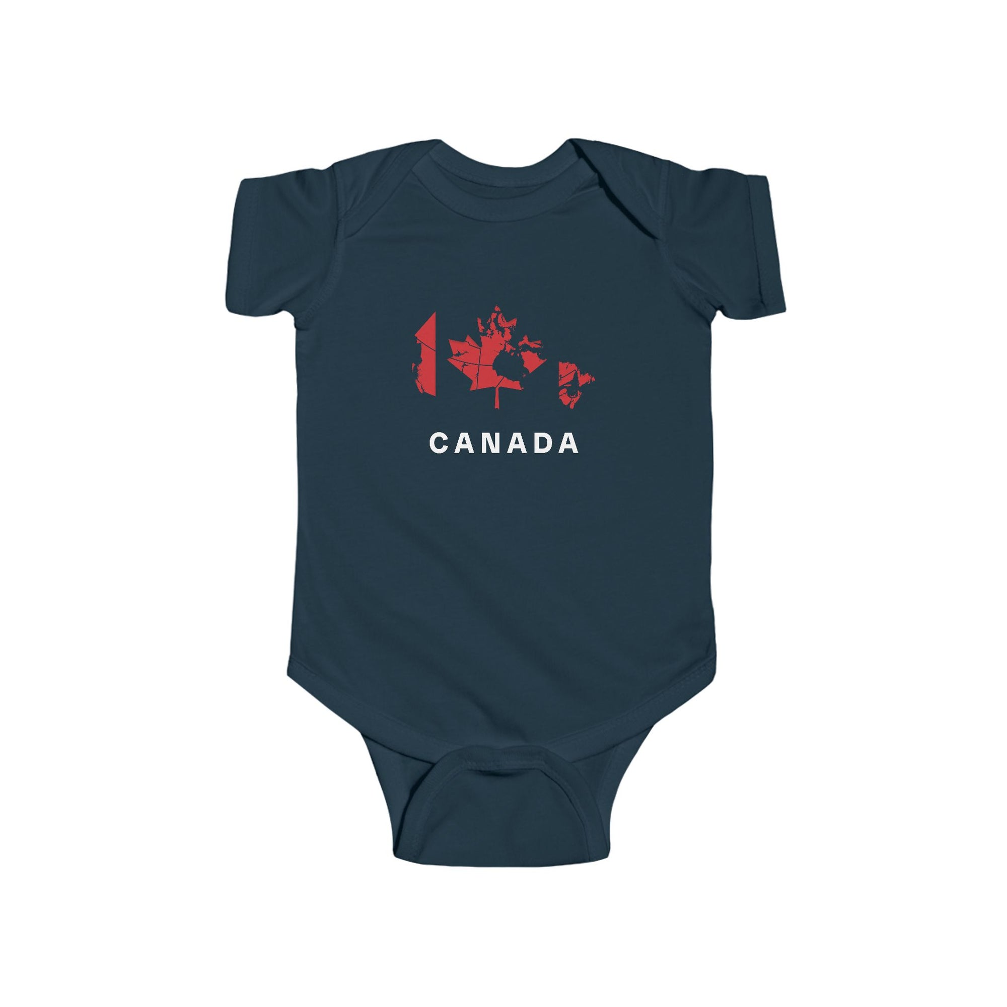 Canada Map Baby Onesie Navy