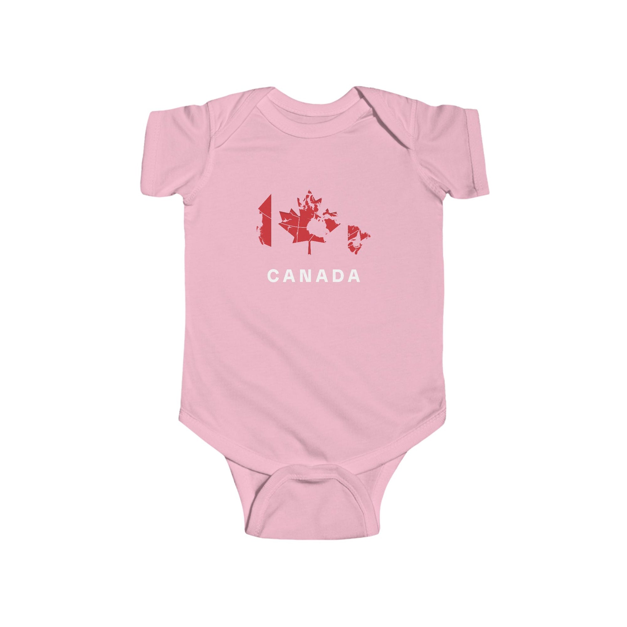 Canada Map Baby Onesie Pink