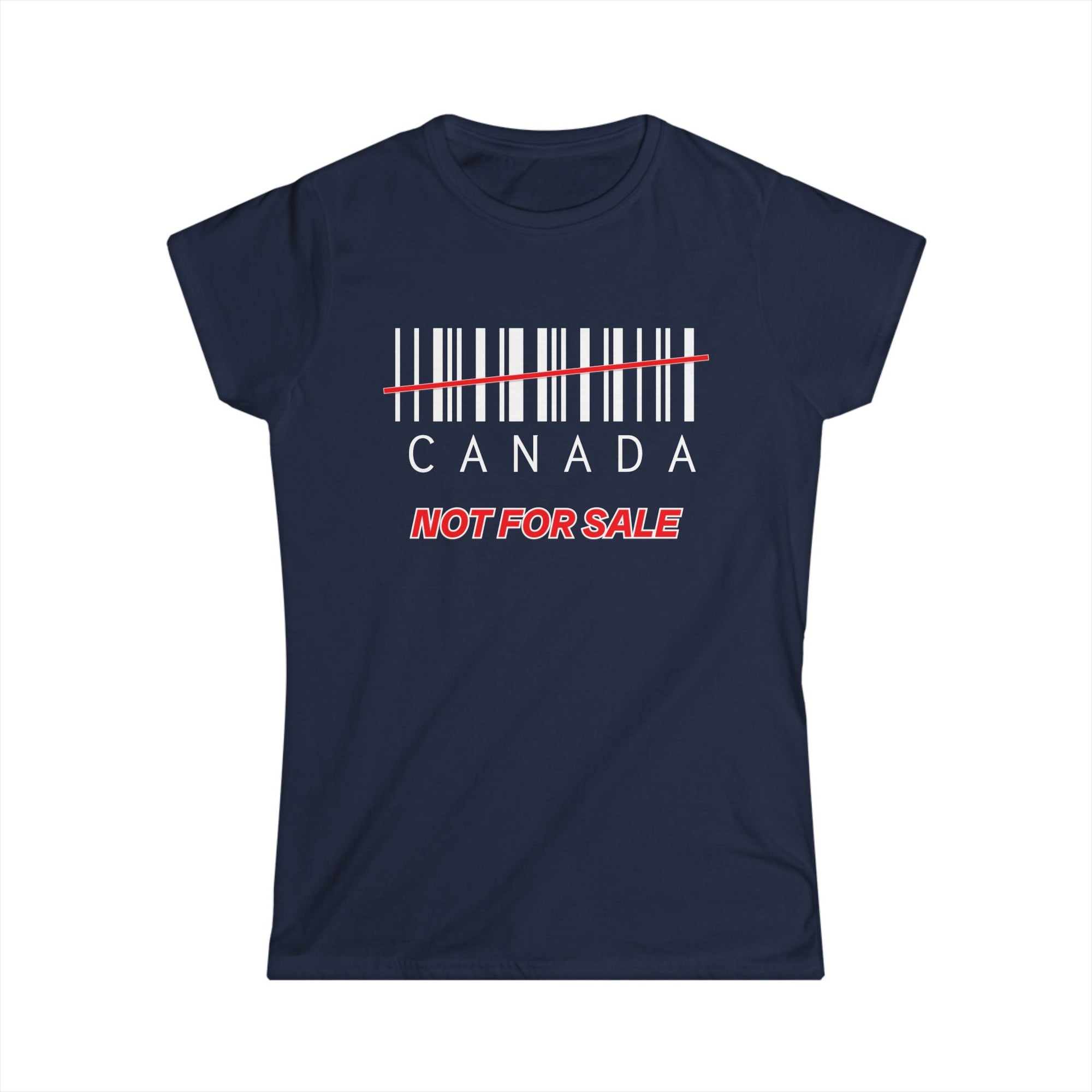 Canada not for sale barcode women's shirt navy