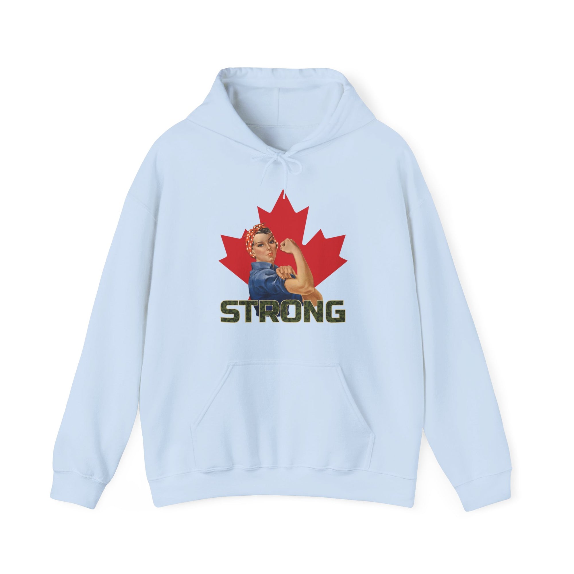 Canada strong woman hoodie light blue