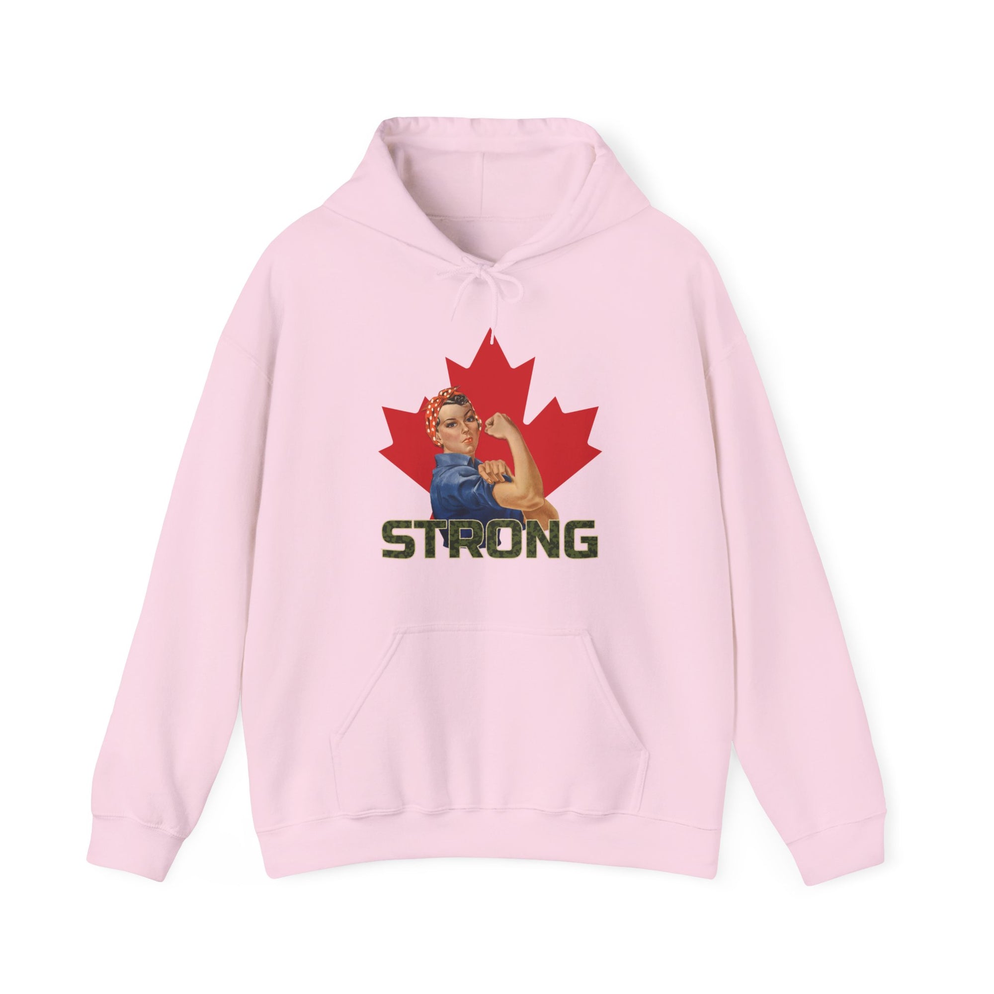 Canada strong woman hoodie pink