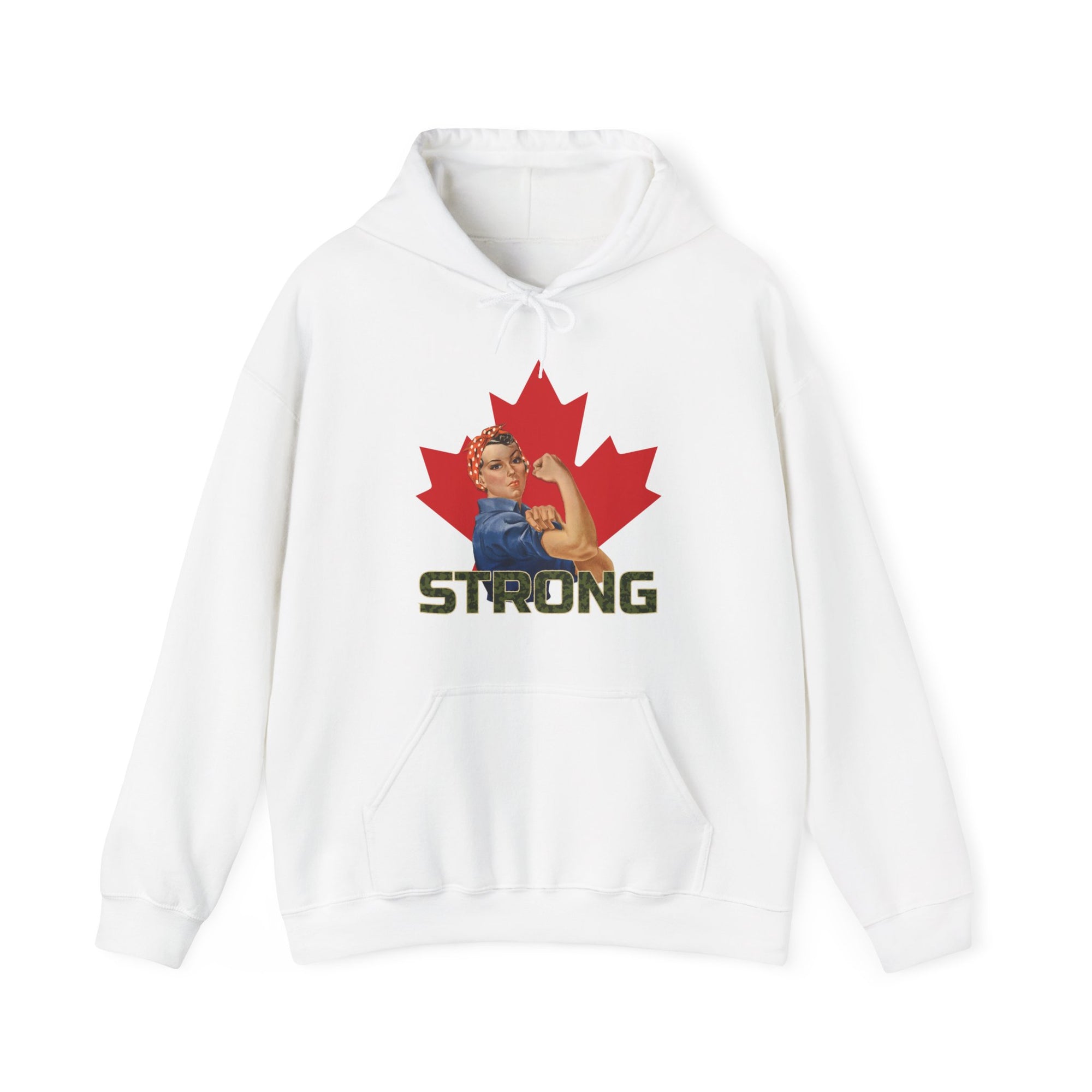 Canada strong woman hoodie white