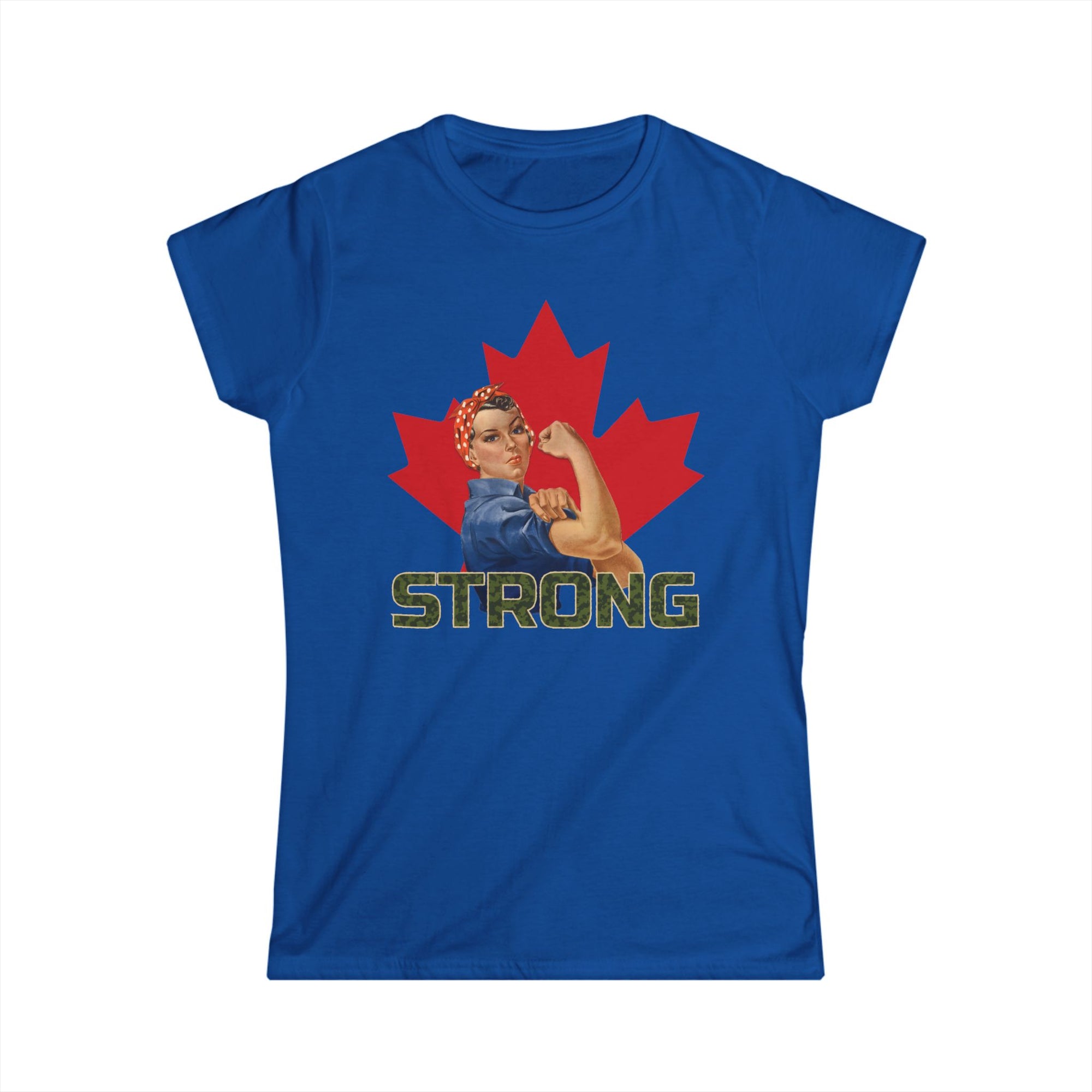 Canada strong woman women's shirt blue