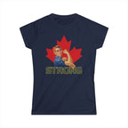 Canada strong woman women's shirt navy