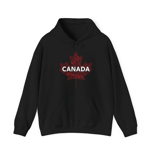 Canada First Last Always Maple Leaf  Hoodie Black