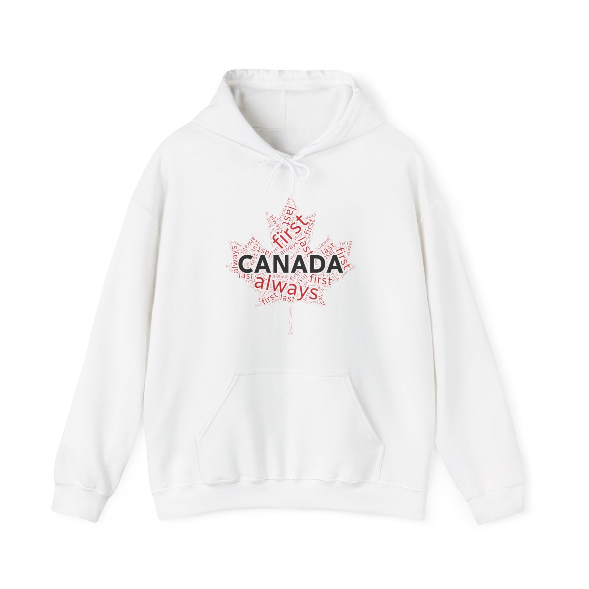 Canada First Last Always Maple Leaf Hoodie White