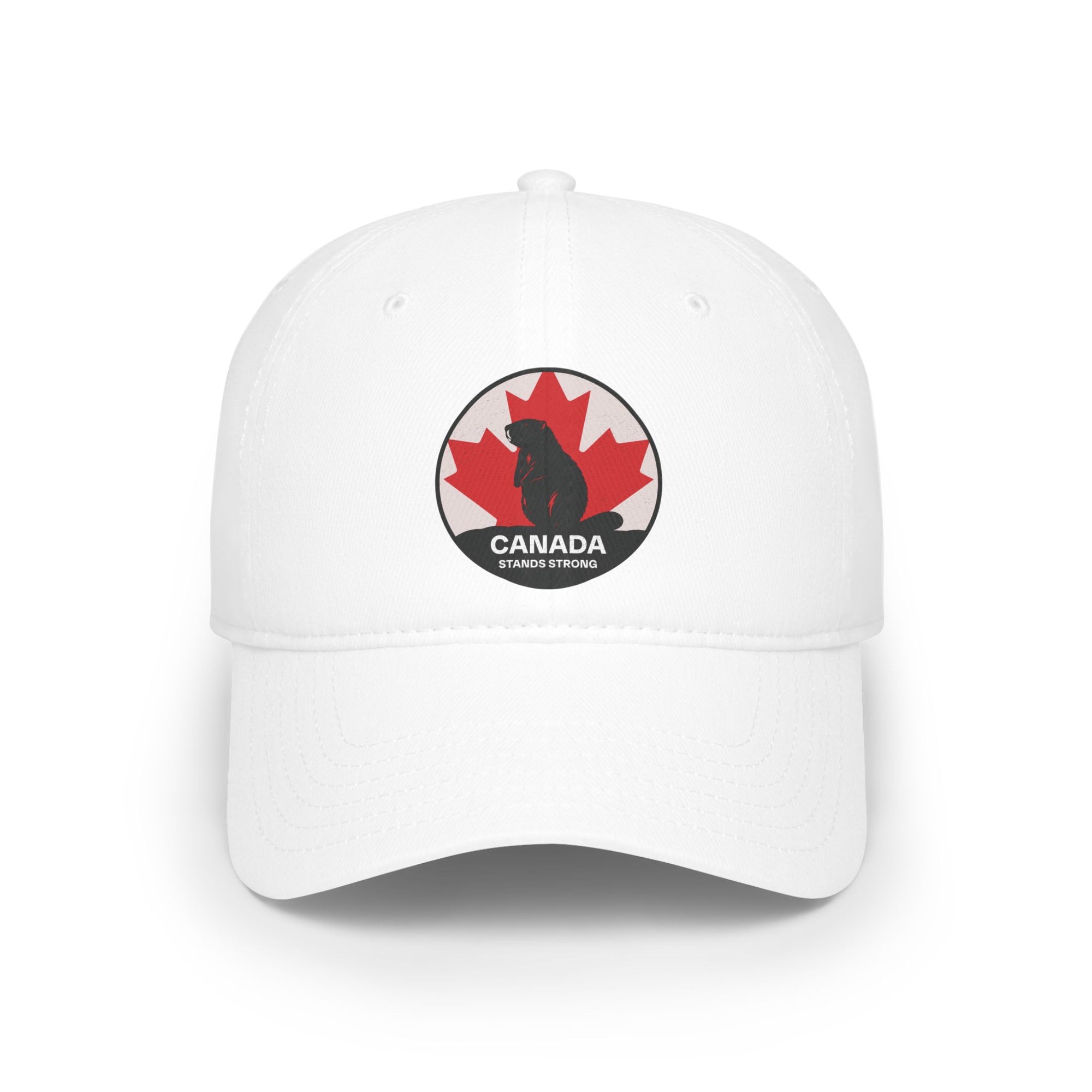 Canada Stands Strong Beaver Baseball Cap White