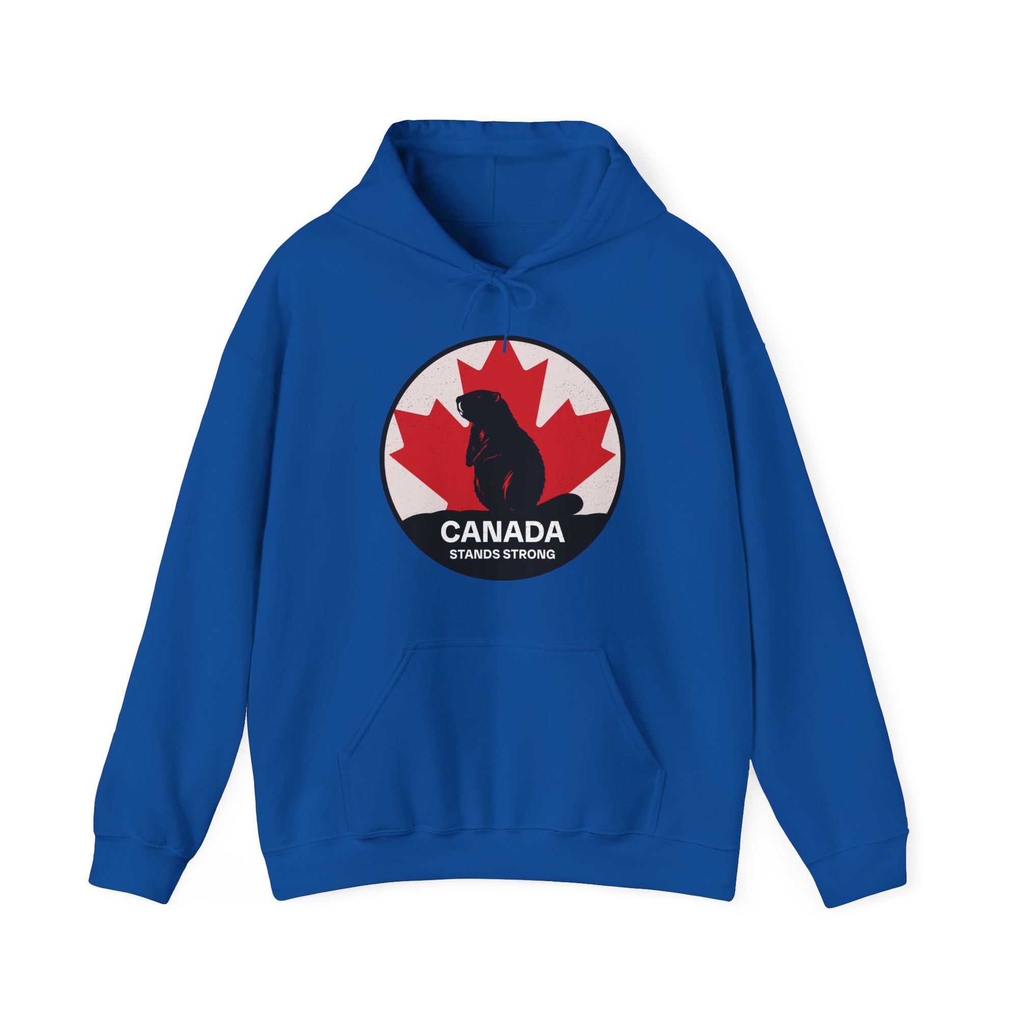 Canada Stands Strong Beaver Hoodie Blue