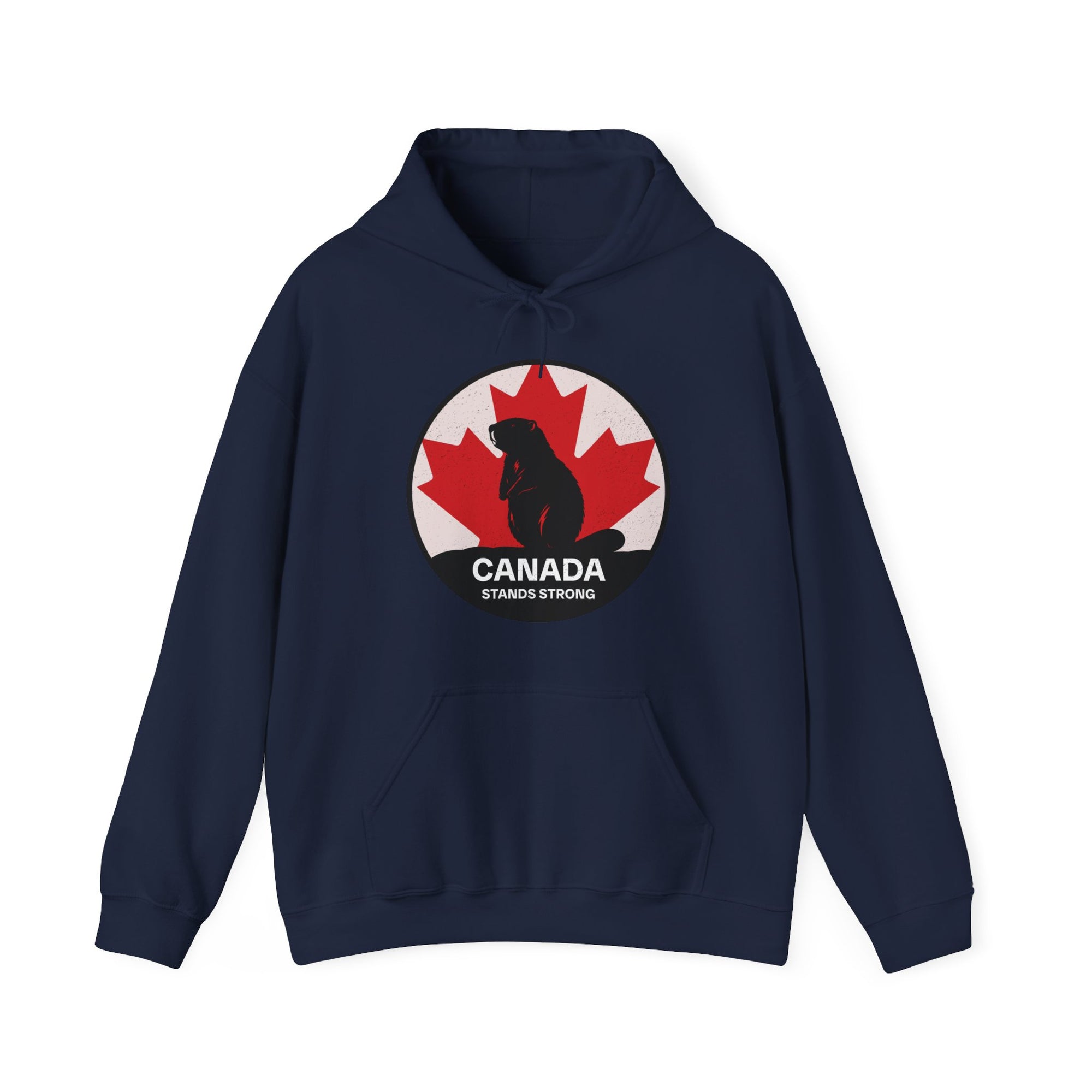 Canada Stands Strong Beaver Hoodie Navy