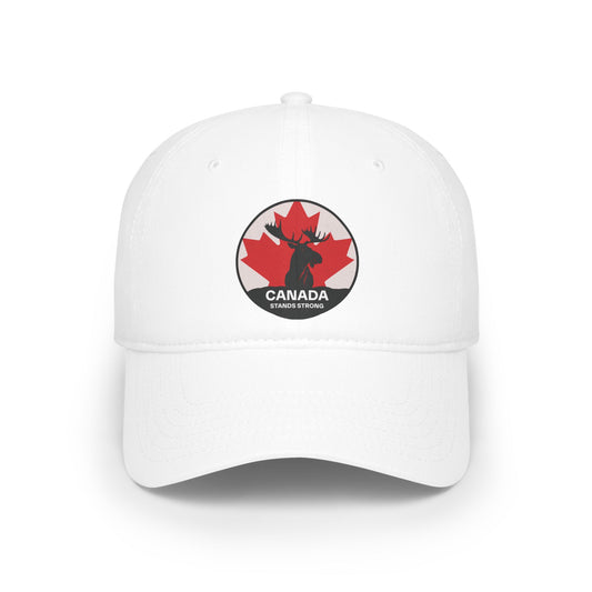 Canada Stands Strong Moose Baseball Cap White